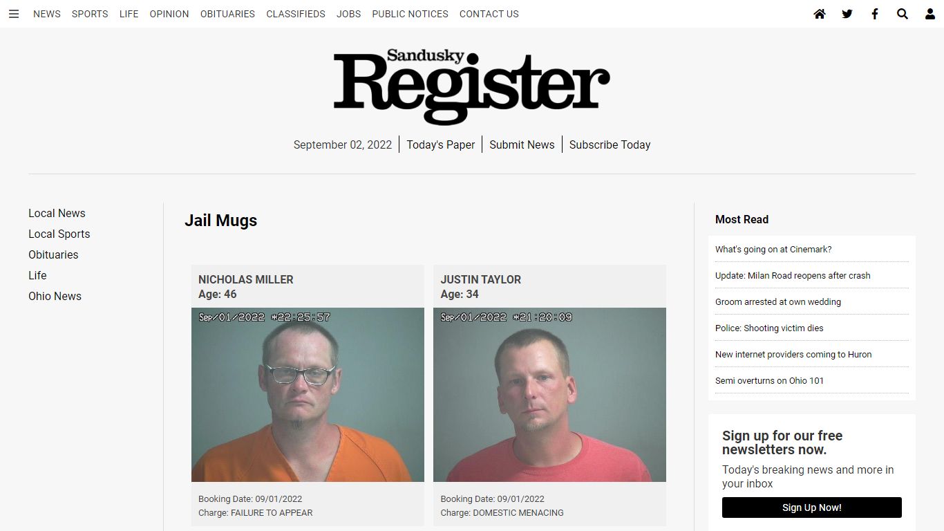 Jail Mugs - Sandusky Register